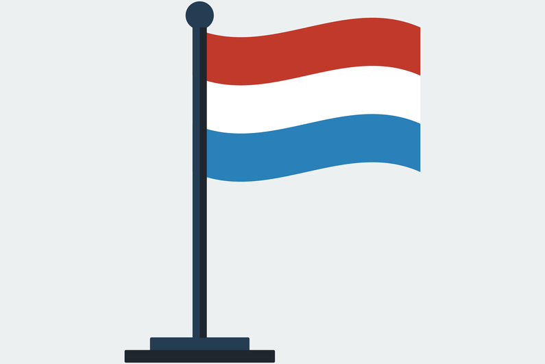 Flag of the Netherlands on a stand