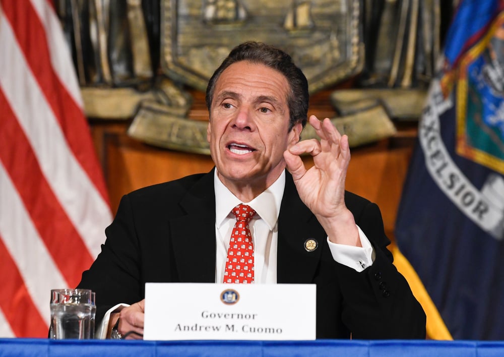 Gov. Cuomo gives a speech